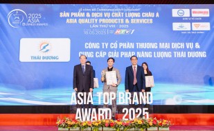 Công ty Cổ phần Tập đoàn Năng Lượng Thái Dương được trao chứng nhận sản phẩm dịch vụ chất lượng châu Á