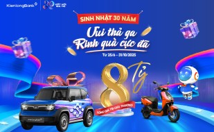 KienlongBank tung “siêu bão” quà tặng 8 tỷ đồng mừng sinh nhật 30 năm