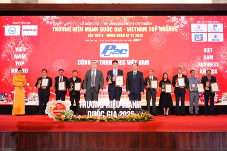 Công ty TNHH Prec Việt Nam vinh dự nhận giải thưởng Thương Hiệu Mạnh Quốc Gia 2025