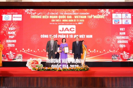 JAC Vinh hạnh nhận “Top 12 Thương Hiệu Mạnh Quốc Gia năm 2025”