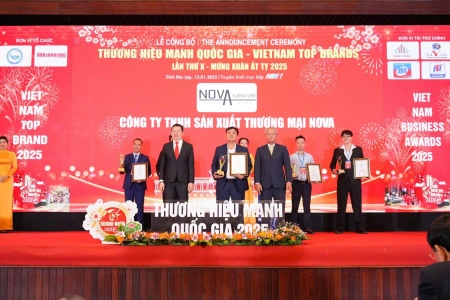 Nova Furniture Vinh Dự Nhận Giải Thưởng Thương Hiệu Mạnh Quốc Gia 2025