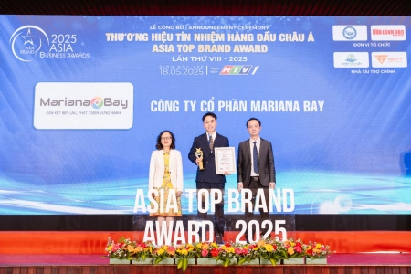 Mariana Bay vinh dự nhận danh hiệu Top 10 Thương hiệu tín nhiệm hàng đầu Châu Á tại Asia Top Brand Award 2025