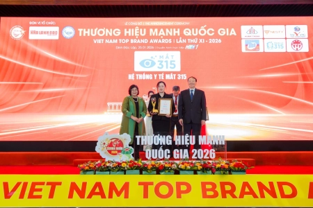 Mắt 315 Được Vinh Danh “Top 1 Thương Hiệu Mạnh Quốc Gia Lần Thứ XI – Năm 2026”