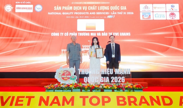 Five Grains - thương hiệu mỹ phẩm thiên nhiên được vinh danh “Sản Phẩm – Dịch Vụ Chất Lượng Quốc Gia 2026”