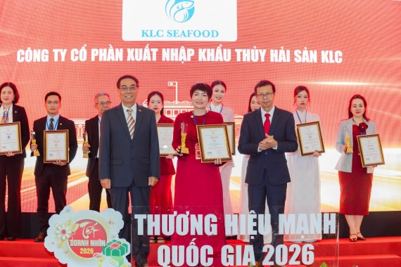 Công ty cổ phần XNK thủy hải sản KLC nhận giải thưởng Sản Phẩm Dịch Vụ Chất Lượng Quốc Gia 2026