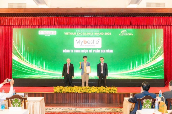 MYBESTIE dược mỹ phẩm Việt trong Top 10 Thương Hiệu Sáng tạo 2026 tại Viet Nam Excellence Brand 2026.